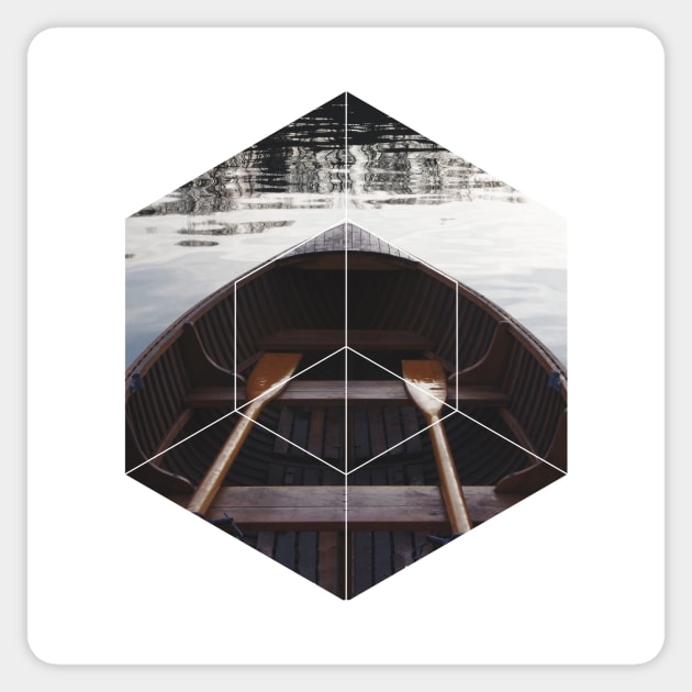 Peaceful Mind Boat Geometry Photography Sticker by deificusArt